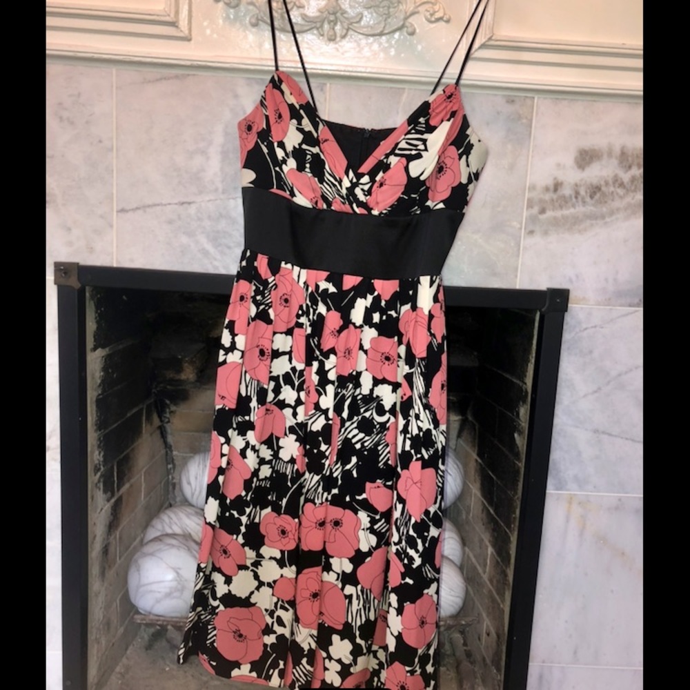 Shoshanna Silk Midi Cocktail Dress